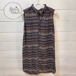 DES PETITS HAUTS Multicolor Silk Shirt Dress XL (T4)